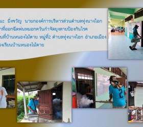ฉีดพ่นหมอกควันกำจัดยุงลายป้องกันโรคไข้เลือดออกในเขตพื้นที่บ้านหนองไม้ตาย หมู่ที่2 ตำบลทุ่งนางโอก อำเภอเมือง จังหวัดยโสธร และโรงเรียนบ้านหนองไม้ตาย